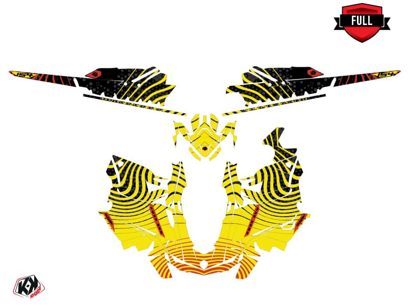 snowmobile skidoo backcountry sport snw yellow  graphic kit | Skidoo | Kutvek - View 3