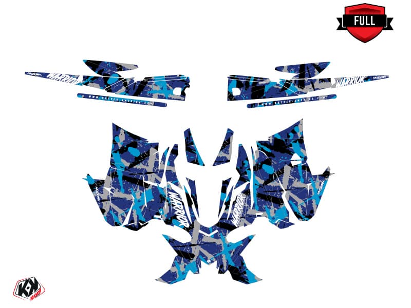 Snowmobile YAMAHA SIDEWINDER SRX WARRIOR Blue graphic kit | Yamaha | Kutvek - View 3