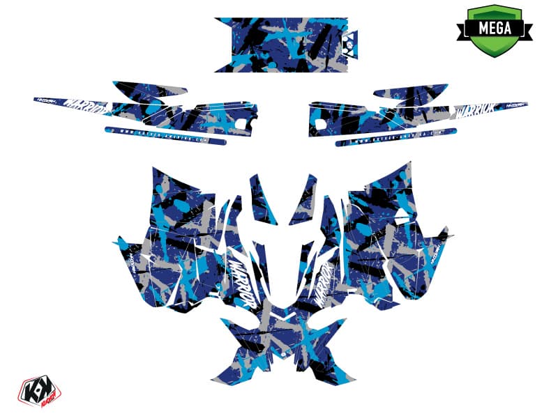 Snowmobile YAMAHA SIDEWINDER SRX WARRIOR Blue graphic kit | Yamaha | Kutvek - View 4