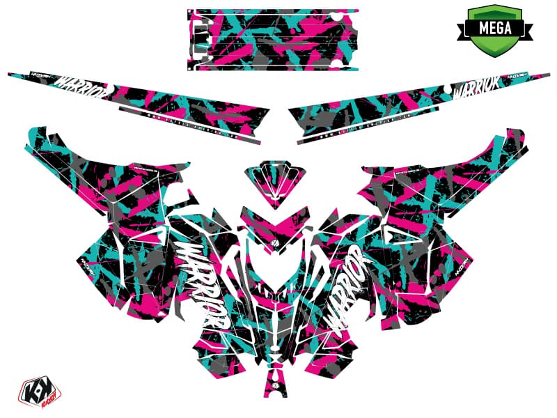 Snowmobile POLARIS RMK PRO AXYS WARRIOR Pink graphic kit | Polaris | Kutvek - View 4