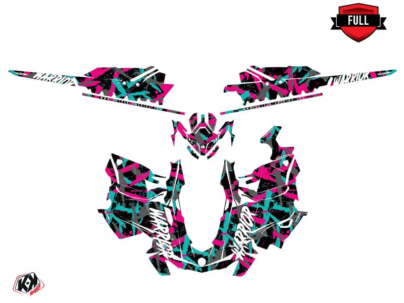 Snowmobile SKIDOO BACKCOUNTRY SPORT WARRIOR Pink graphic kit | Skidoo | Kutvek - View 3