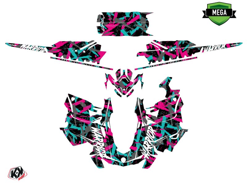 Snowmobile SKIDOO BACKCOUNTRY SPORT WARRIOR Pink graphic kit | Skidoo | Kutvek - View 4