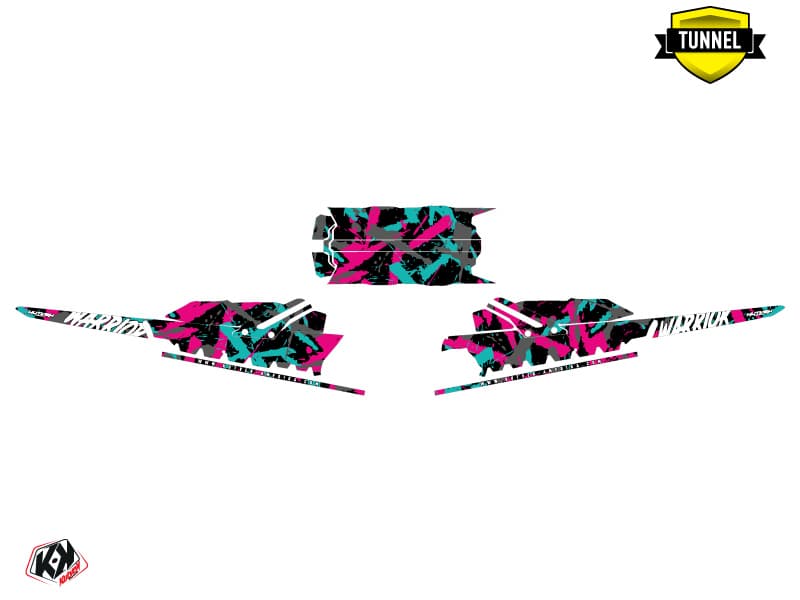 Snowmobile SKIDOO BACKCOUNTRY SPORT WARRIOR Pink graphic kit | Skidoo | Kutvek - View 5