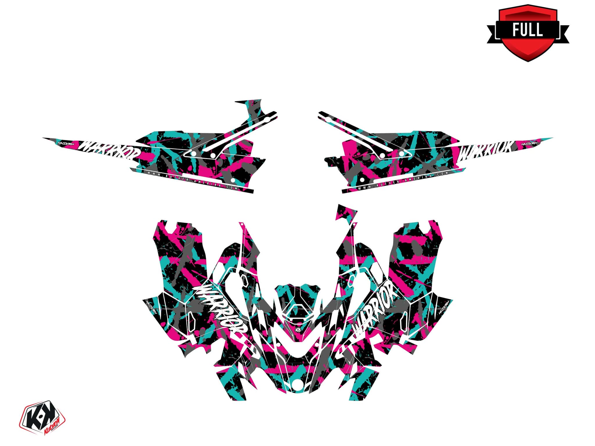 kit graphique motoneige lynx boondocker ds warrior rose | Lynx | Kutvek - View 3