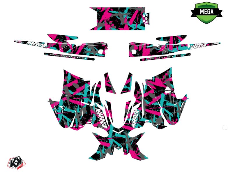 Snowmobile YAMAHA SIDEWINDER SRX WARRIOR Pink graphic kit | Yamaha | Kutvek - View 4