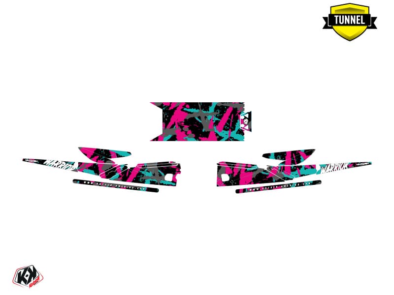 Snowmobile YAMAHA SIDEWINDER SRX WARRIOR Pink graphic kit | Yamaha | Kutvek - View 5