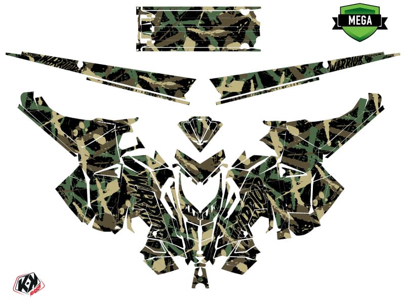 Snowmobile POLARIS RMK PRO AXYS WARRIOR Khaki graphic kit | Polaris | Kutvek - View 4