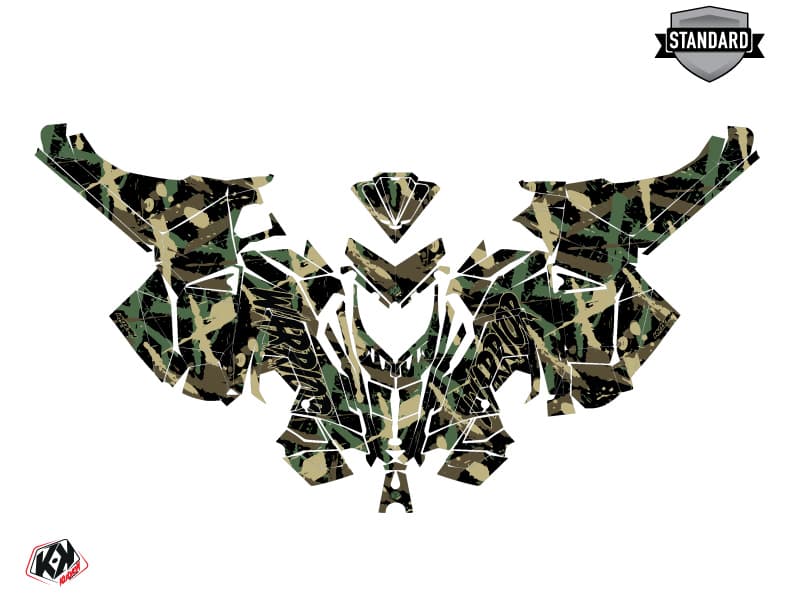 snowmobile polaris 600r race sled warrior khaki  graphic kit | Polaris | Kutvek - View 2