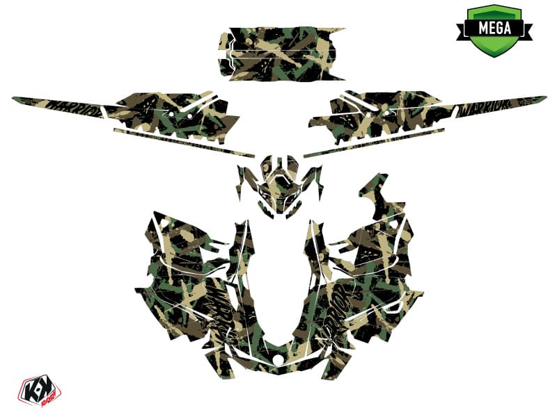 snowmobile skidoo backcountry sport warrior khaki serie graphic kit | Skidoo | Kutvek - View 4