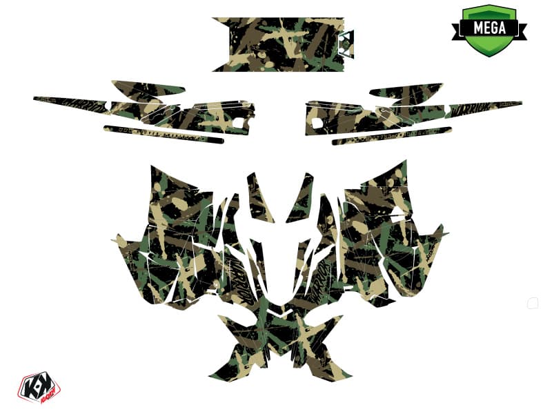 Snowmobile YAMAHA SIDEWINDER SRX WARRIOR Khaki graphic kit | Yamaha | Kutvek - View 4