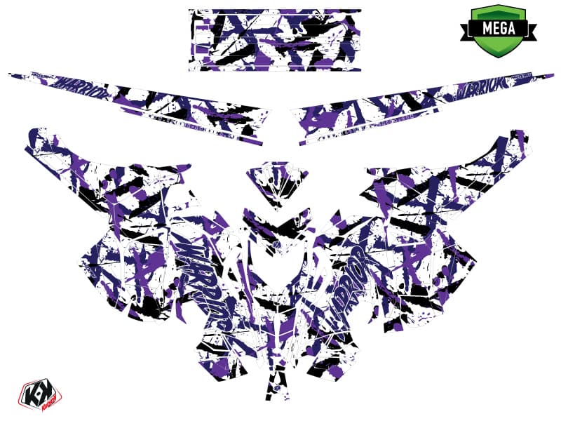 Snowmobile POLARIS RMK PRO AXYS WARRIOR Mauve graphic kit | Polaris | Kutvek - View 4