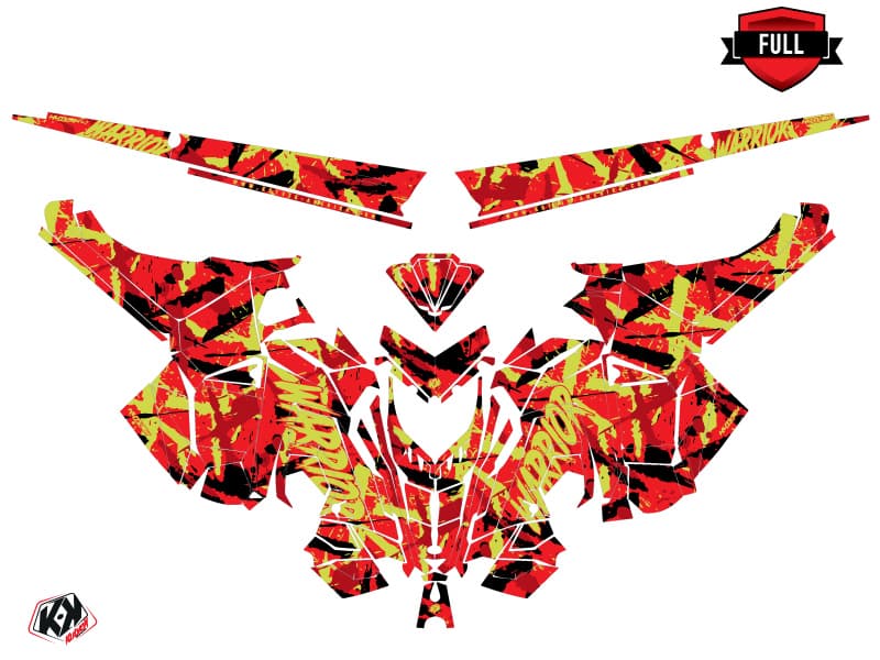 Snowmobile POLARIS RMK PRO AXYS WARRIOR Red-Lime graphic kit | Polaris | Kutvek - View 3