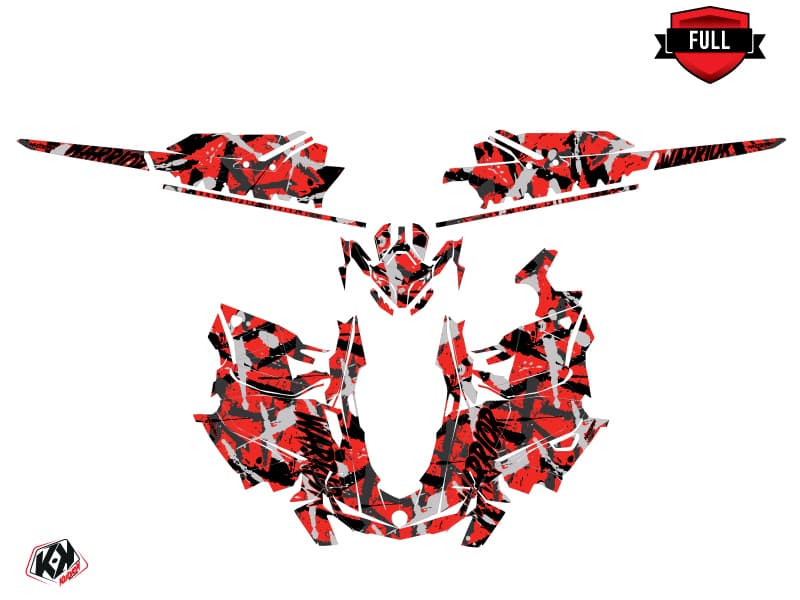 snowmobile skidoo backcountry sport warrior red  graphic kit | Skidoo | Kutvek - View 3
