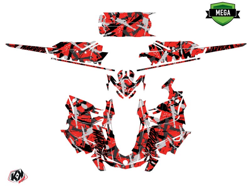 snowmobile skidoo backcountry sport warrior red  graphic kit | Skidoo | Kutvek - View 4