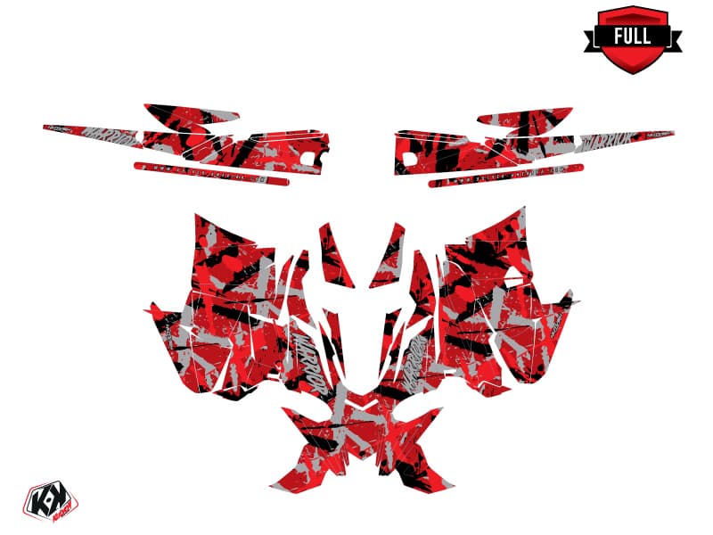 Snowmobile YAMAHA SIDEWINDER SRX WARRIOR Red graphic kit | Yamaha | Kutvek - View 3