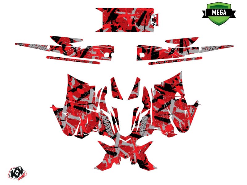 Snowmobile YAMAHA SIDEWINDER SRX WARRIOR Red graphic kit | Yamaha | Kutvek - View 4