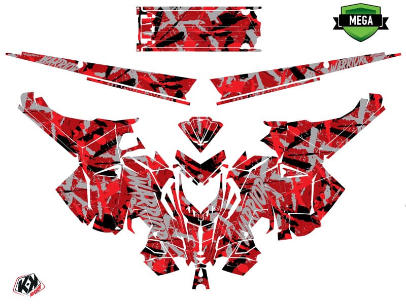 Snowmobile POLARIS RMK PRO AXYS WARRIOR Red-Grey graphic kit | Polaris | Kutvek - View 4