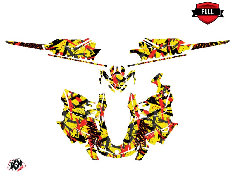 snowmobile skidoo backcountry sport warrior yellow serie graphic kit | Skidoo | Kutvek - View 3