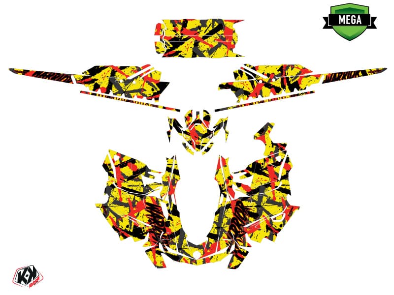 snowmobile skidoo backcountry sport warrior yellow serie graphic kit | Skidoo | Kutvek - View 4