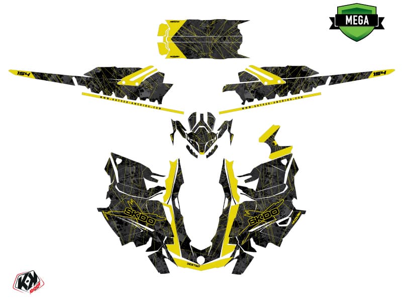 snowmobile skidoo backcountry sport destiny black-yellow serie graphic kit | Skidoo | Kutvek - View 4