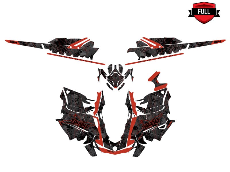 snowmobile skidoo backcountry sport destiny black-red  graphic kit | Skidoo | Kutvek - View 3