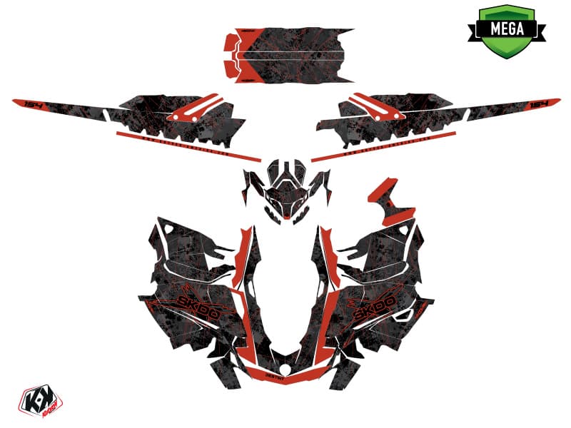 snowmobile skidoo backcountry sport destiny black-red  graphic kit | Skidoo | Kutvek - View 4