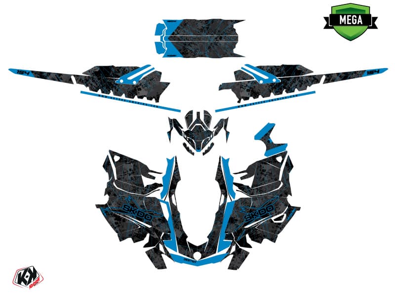 snowmobile skidoo backcountry sport destiny black-blue serie graphic kit | Skidoo | Kutvek - View 4