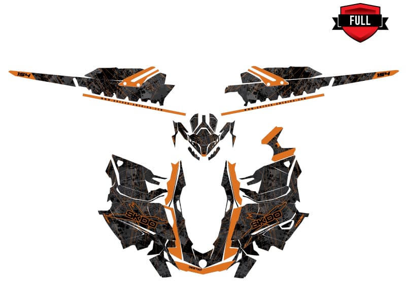 snowmobile skidoo backcountry sport destiny black-orange  graphic kit | Skidoo | Kutvek - View 3