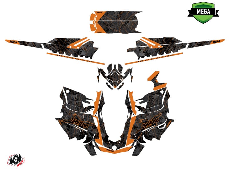 snowmobile skidoo backcountry sport destiny black-orange  graphic kit | Skidoo | Kutvek - View 4