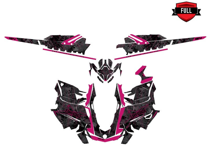 snowmobile skidoo backcountry sport destiny black-pink  graphic kit | Skidoo | Kutvek - View 3