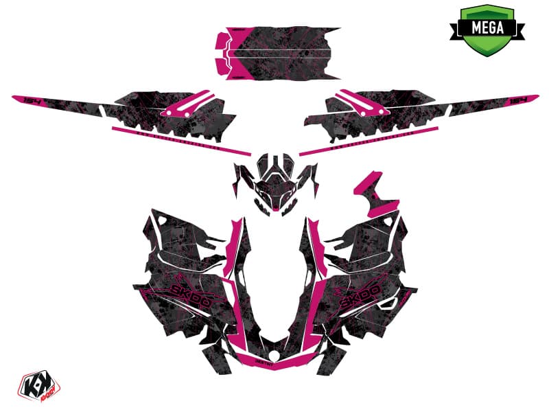 snowmobile skidoo backcountry sport destiny black-pink  graphic kit | Skidoo | Kutvek - View 4