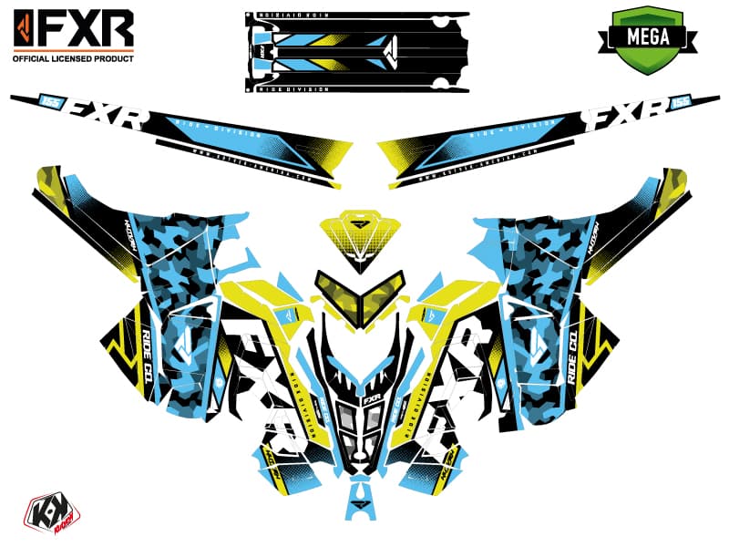 Snowmobile POLARIS RMK PRO AXYS FXR Blue graphic kit | Polaris | Kutvek - View 4