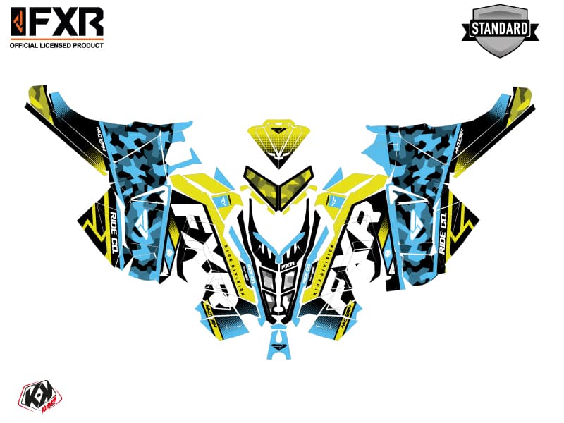snowmobile polaris 600r race sled fxr k21 blue  graphic kit | Polaris | Kutvek - View 2
