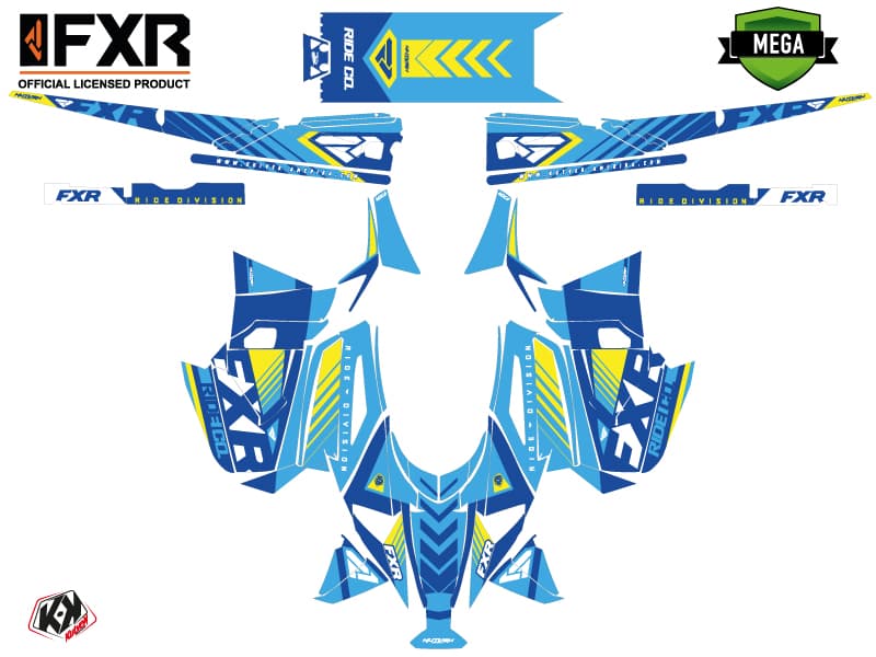 Snowmobile YAMAHA SIDEWINDER SRX FXR Blue graphic kit | Yamaha | Kutvek - View 4