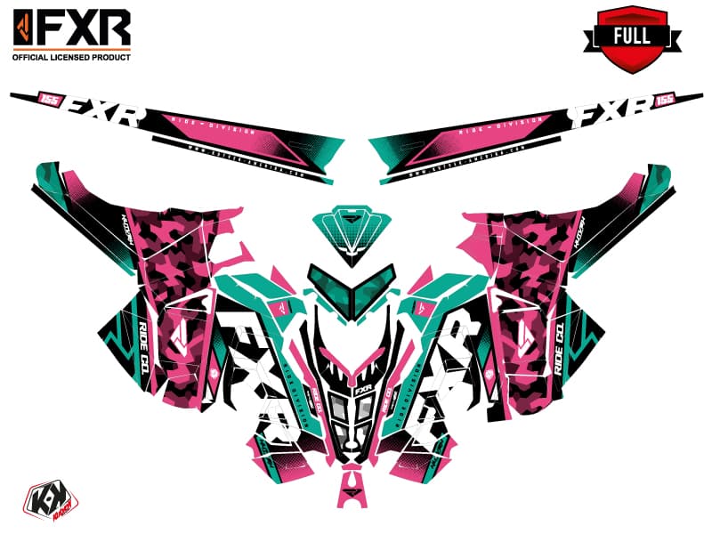 Snowmobile POLARIS RMK PRO AXYS FXR Pink graphic kit | Polaris | Kutvek - View 3