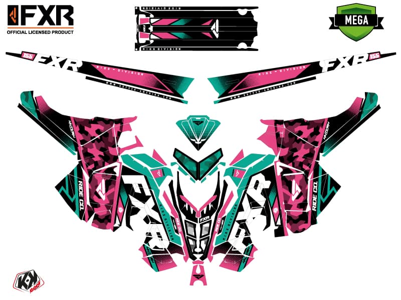 Snowmobile POLARIS RMK PRO AXYS FXR Pink graphic kit | Polaris | Kutvek - View 4