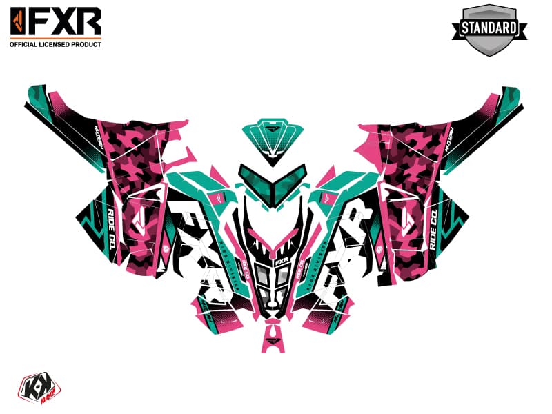 snowmobile polaris 600r race sled fxr k21 pink serie graphic kit | Polaris | Kutvek - View 2