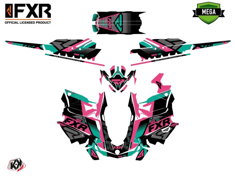 snowmobile skidoo backcountry sport fxr k21 pink  graphic kit | Skidoo | Kutvek - View 4