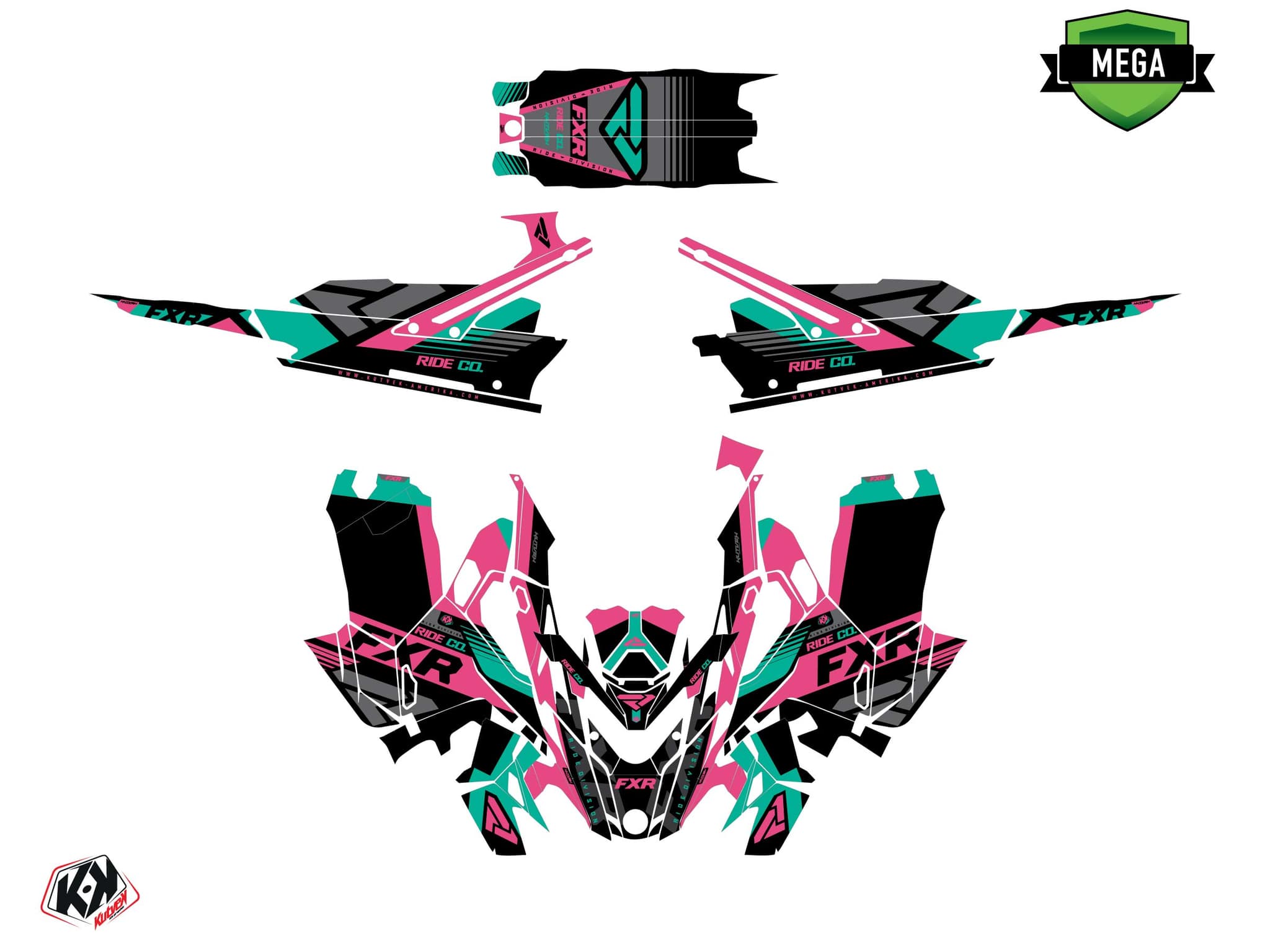 kit graphique motoneige lynx boondocker ds fxr k21 rose | Lynx | Kutvek - View 4