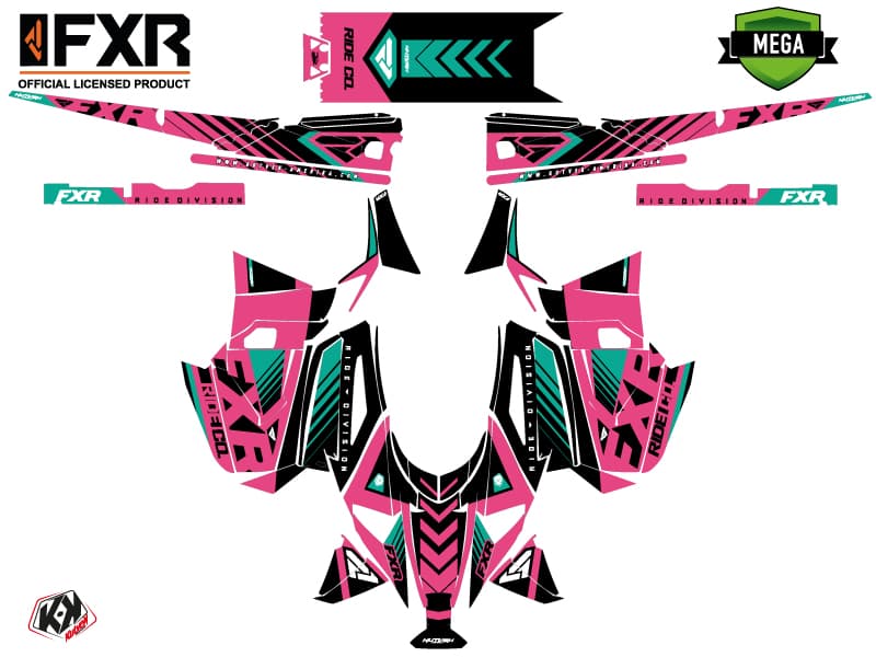 Snowmobile YAMAHA SIDEWINDER SRX FXR Pink graphic kit | Yamaha | Kutvek - View 4