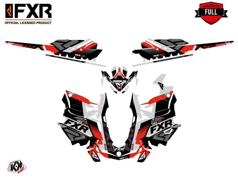 snowmobile skidoo backcountry sport fxr k21 red  graphic kit | Skidoo | Kutvek - View 3