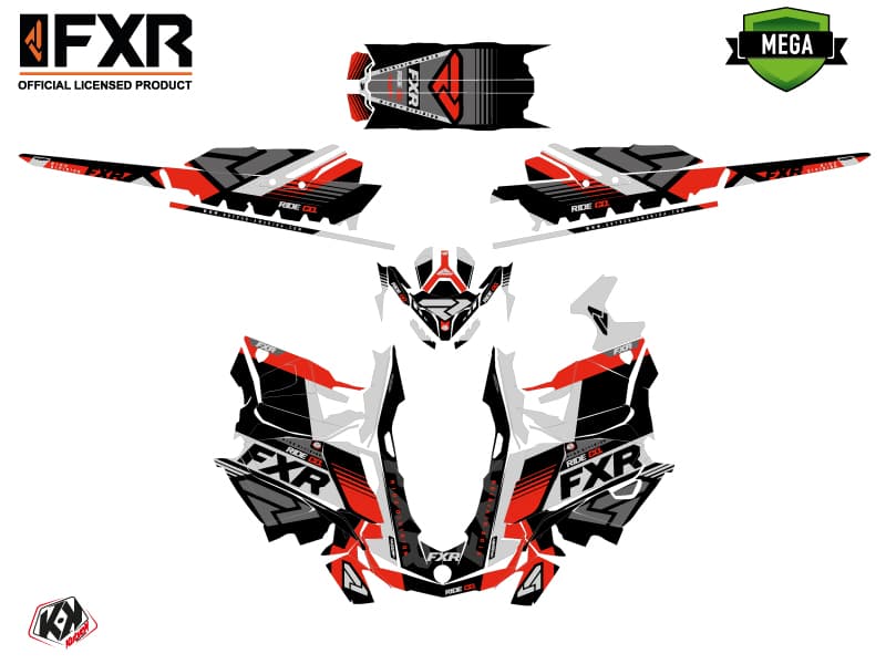 snowmobile skidoo backcountry sport fxr k21 red  graphic kit | Skidoo | Kutvek - View 4