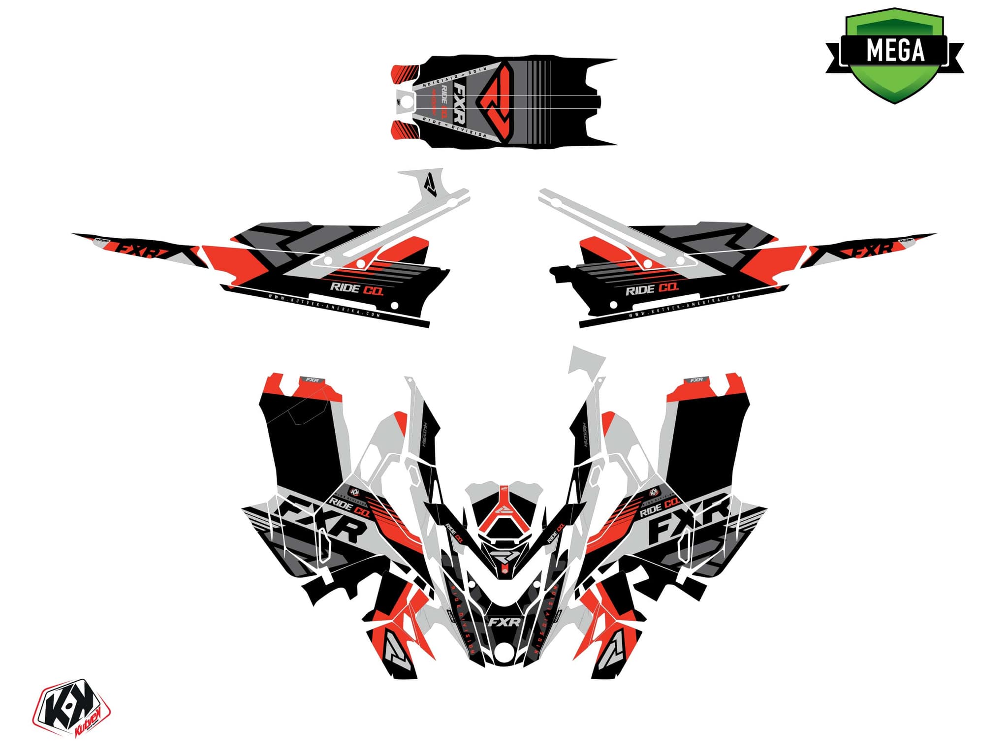 kit graphique motoneige lynx boondocker ds fxr k21 rouge | Lynx | Kutvek - View 4