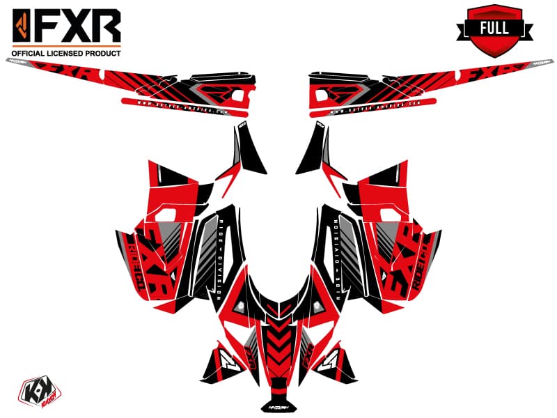 Snowmobile YAMAHA SIDEWINDER SRX FXR Red graphic kit | Yamaha | Kutvek - View 3