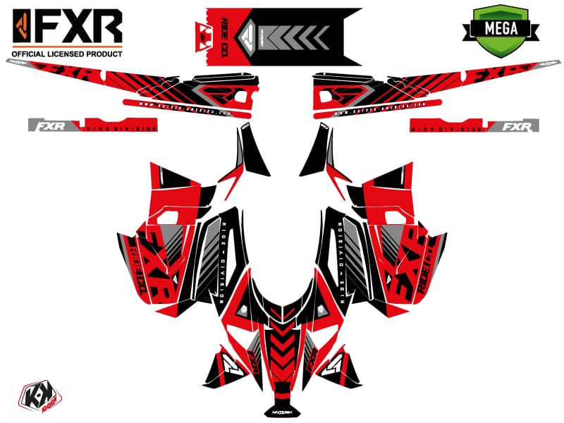 Snowmobile YAMAHA SIDEWINDER SRX FXR Red graphic kit | Yamaha | Kutvek - View 4