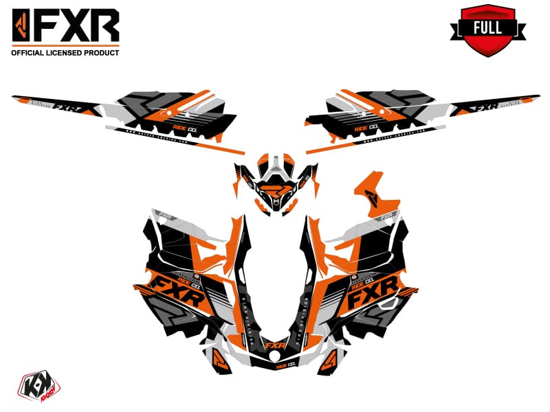 snowmobile skidoo backcountry sport fxr k21 orange  graphic kit | Skidoo | Kutvek - View 3