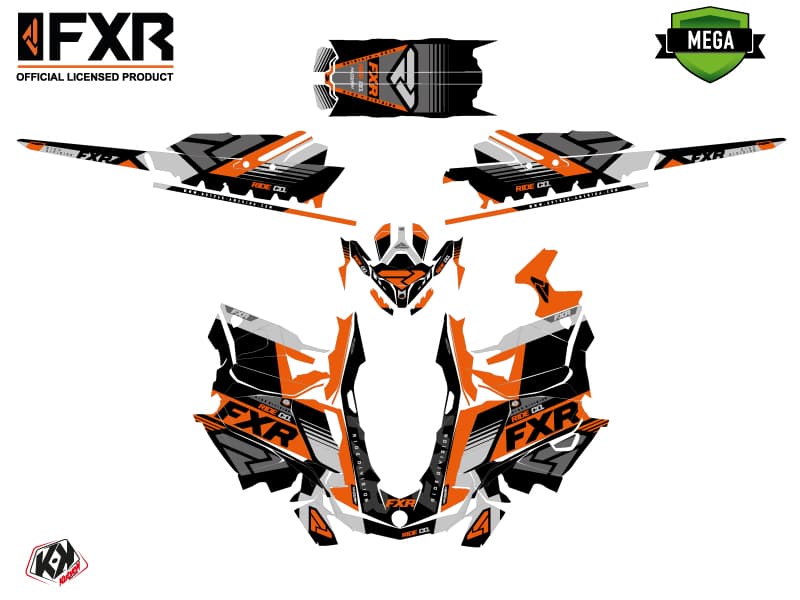 snowmobile skidoo backcountry sport fxr k21 orange  graphic kit | Skidoo | Kutvek - View 4