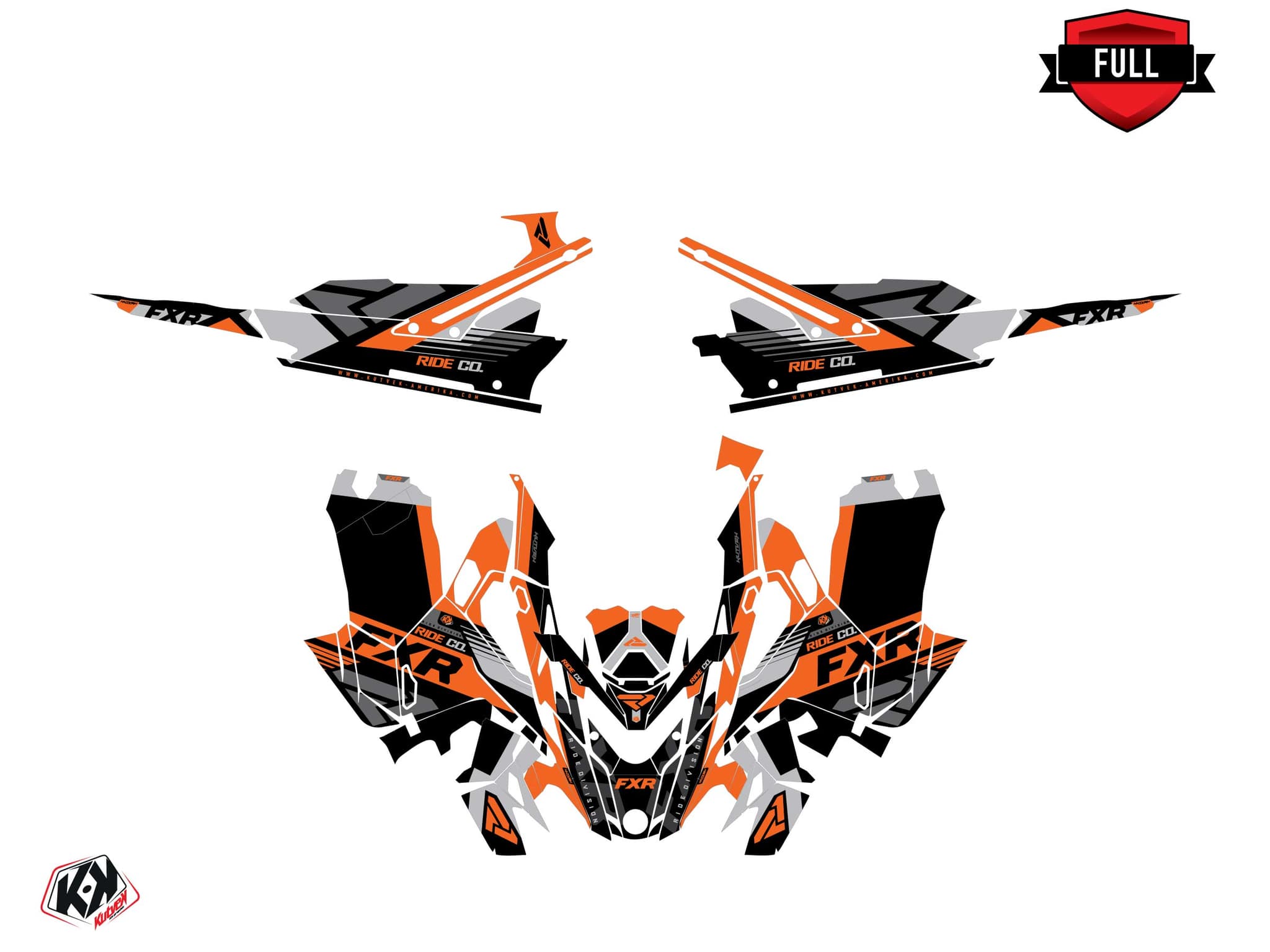 Lynx Boondocker DS FXR K21 Orange Snowmobile Graphic Kit | Lynx | Kutvek - View 3