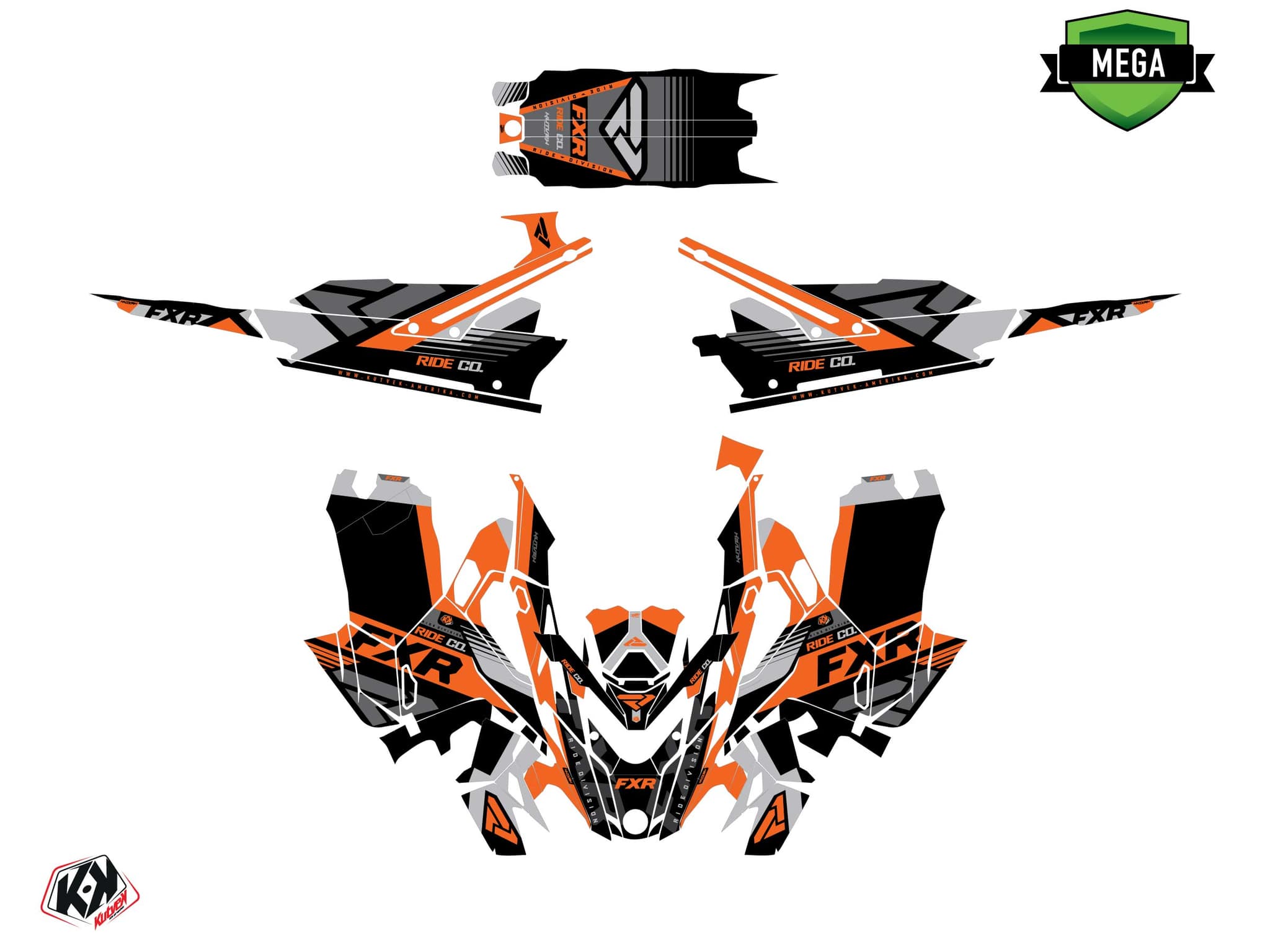 Lynx Boondocker DS FXR K21 Orange Snowmobile Graphic Kit | Lynx | Kutvek - View 4