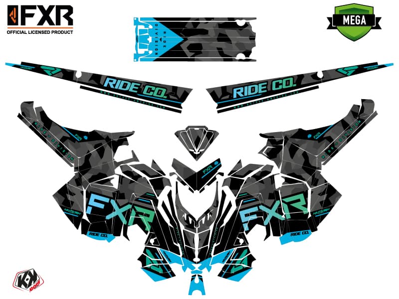 Snowmobile POLARIS RMK PRO AXYS FXR Blue graphic kit | Polaris | Kutvek - View 3